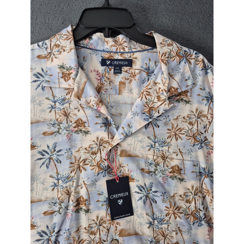 Cremieux Mens Beach Tropical Print Short Sleeve Button Up Shirt XXL NEW $85